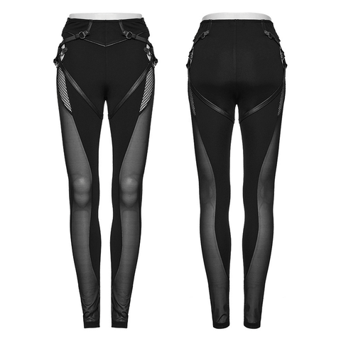 Stylish PUNK Leggings with Radial Hollow Sides.