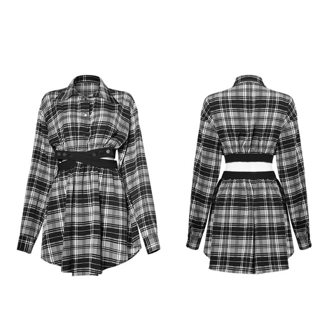 Unleash Your Hell Girl: Black and White Plaid Detachable Dress.
