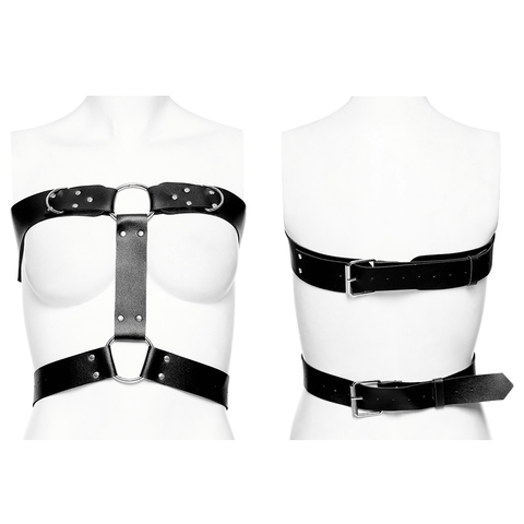 Punk Harness - Trendy D-Buckle Faux Leather Design.