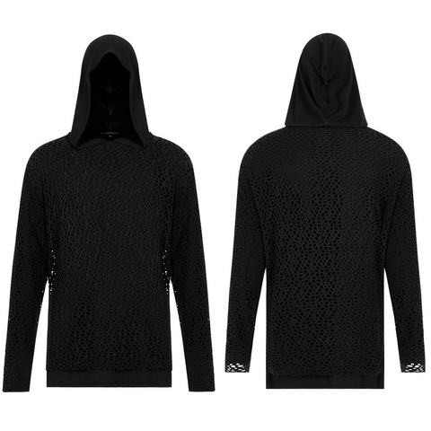 Mesh Ripped Sweatshirt Set: Embrace the Void with Edgy Style.