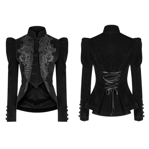 Opulent Gothic Weft Velvet Short Coat Elegance.