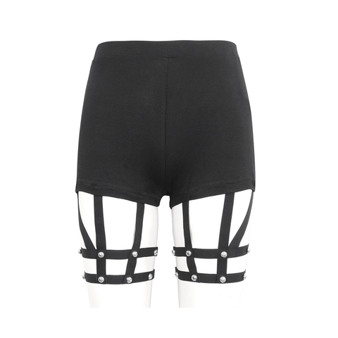 Trendy Women's Riveted Straps Shorts for a Bold Look.