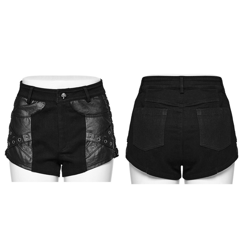 Stylish Edgy Punk Shorts with Eyelet Details.