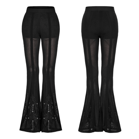Sheer Gothic-Inspired Flare Pants.
