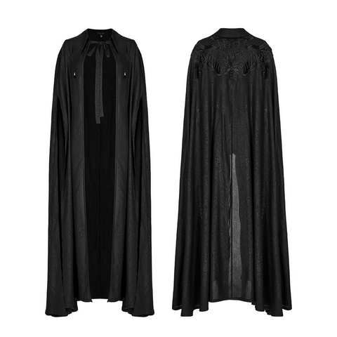 Mystical Goth Lapel Cloak with Crystal And Lace Details