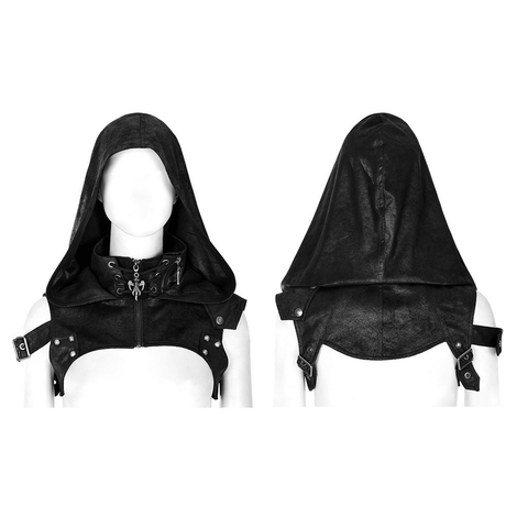 Rugged Gothic Hooded Harness with Rivets.