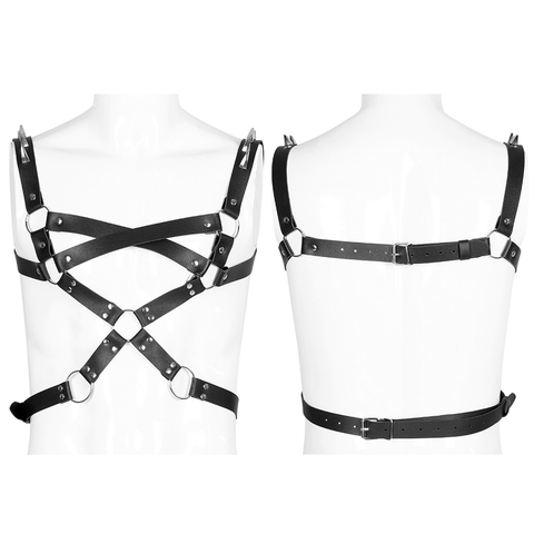 Punk Cross Style Leather Loop with Adjustable Buckle.