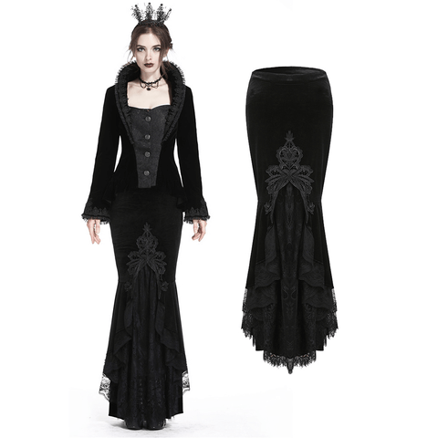 Women's Victorian Lace Maxi Skirt - Dark Alternative Clothing.