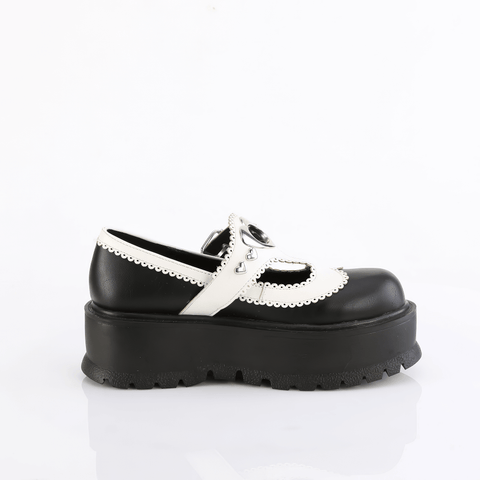 Women's Edgy T-Strap Mary Jane Shoes with Heart Details.