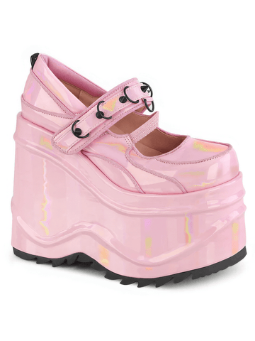 Playful Pink Platform Mary Jane Shoes with Straps.