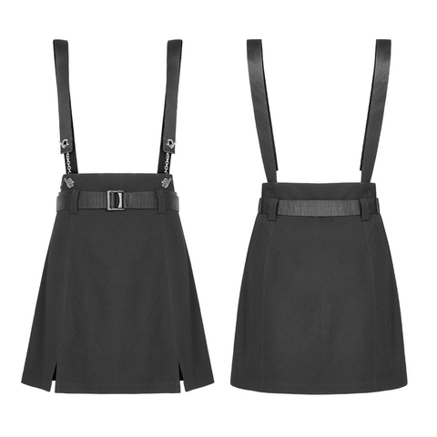 Hell Girl Series Chain-Strap A-Line Mini Skirt.