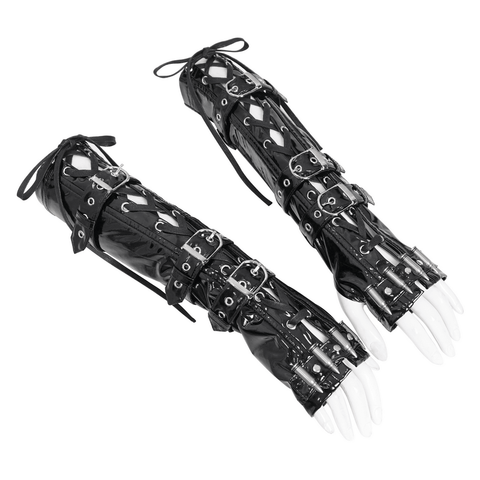 Gothic Fingerless Gloves with Edgy Buckles.