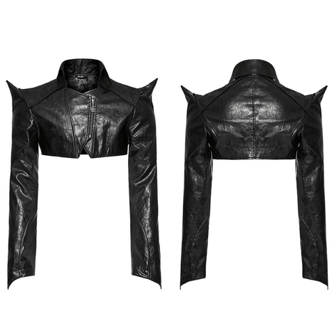 Punk Super Short Faux Leather Jacket / Edgy Style.