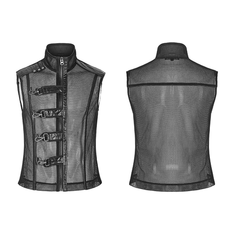 Punk See-through Biker Metal Mesh Vest.