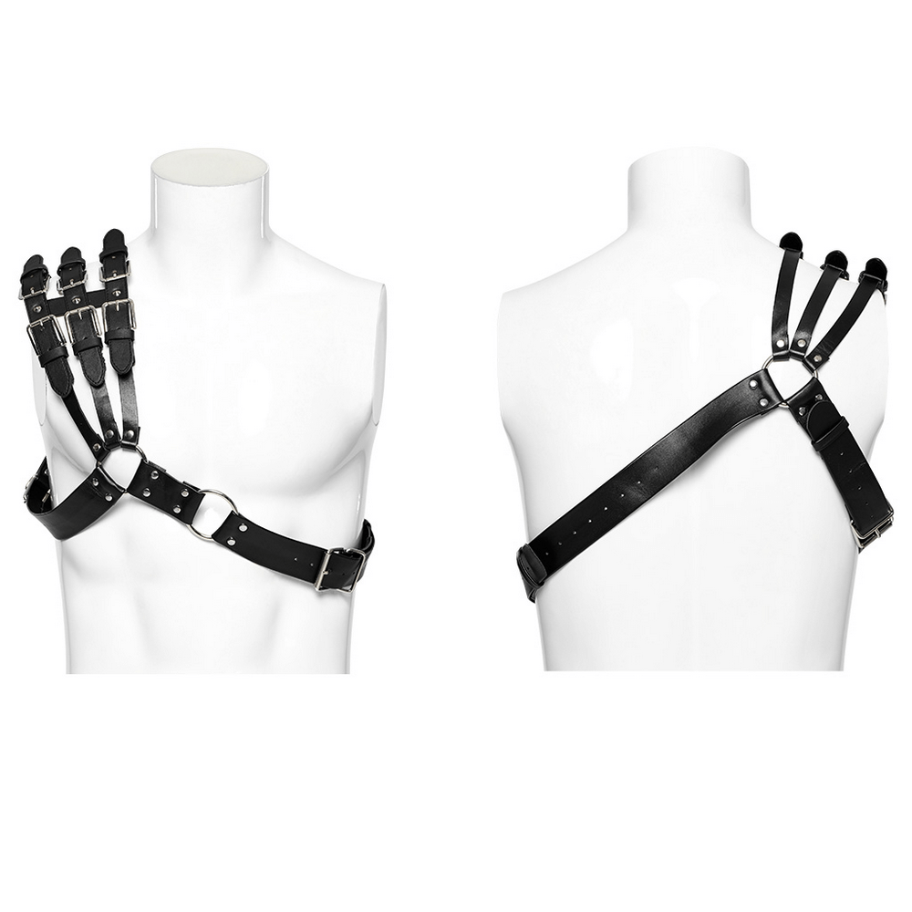 Adjustable Punk Shoulder Straps in Bold PU Leather.