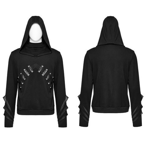 Stand Out From the Crowd in This Punk Black Hoodie.