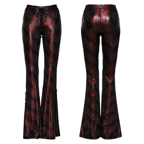 Dramatic Elastic Flares Pants with Lace-Up Detail.