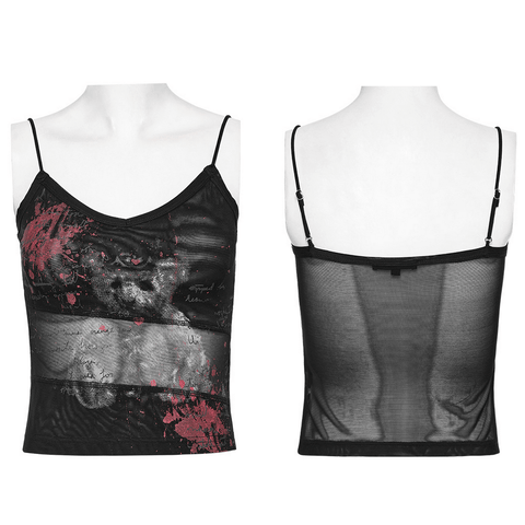 Alternative Style Bear Mesh Cami with Adjustable Straps.