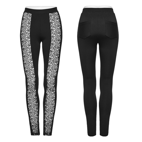 Elegant Goth Daily Pants: Lace Up Your Dark Style.