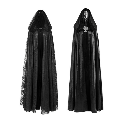 Luxurious Gothic Big Cape with Velvet And Floral Accents.