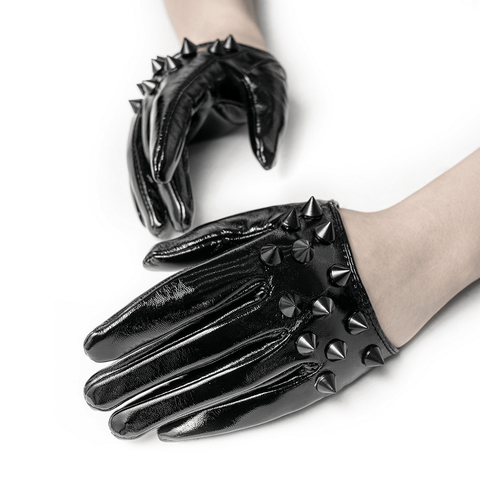 Stylish Punk Rock Rivet Studded Half-Palm Gloves.