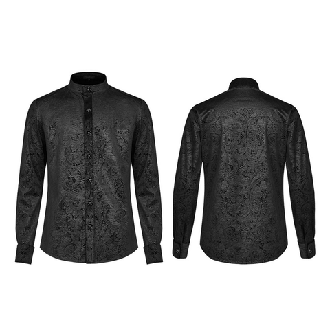 Classic Gothic Gentleman's Shirt with Printed Fabric.