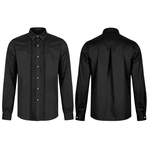 Victorian Gothic Shirt with Lace Detail and Ruffles.