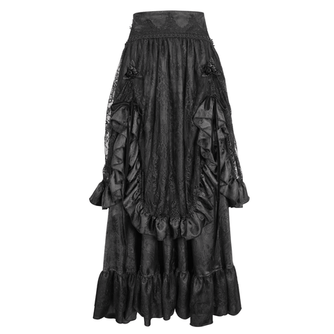 Gothic Victorian Skirt - Elegant Lace and Ruffles Design.