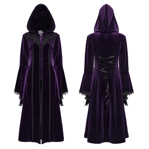 uxe Gothic Velvet Hooded Winter Coat.