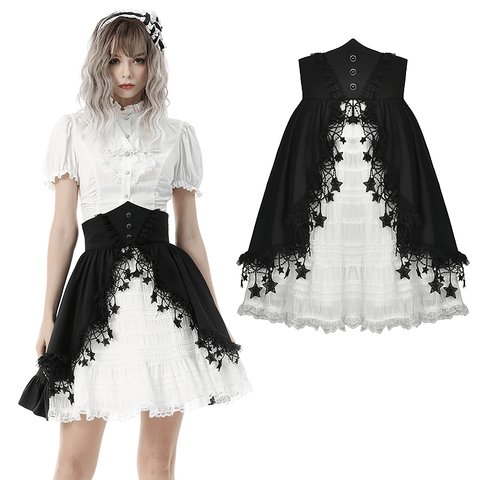 Gothic Black and White Lace Skirt - Angelic Lolita.