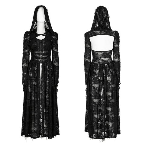 Vintage-Inspired Dark Gothic Knitted Coat.
