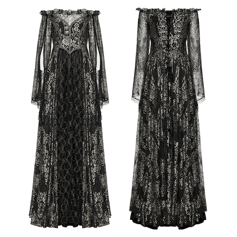 Unleash Your Inner Vampire in This Black Gold Gothic Dress.