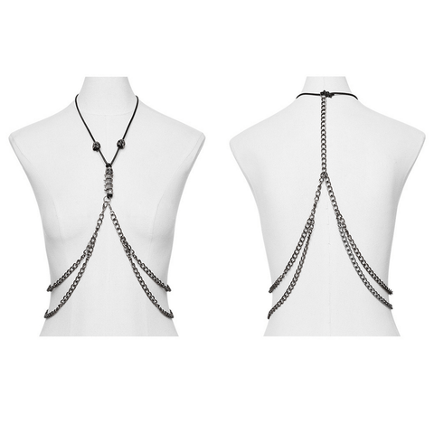 Chic Layered Chain Body Harness for Trendy Outfits.