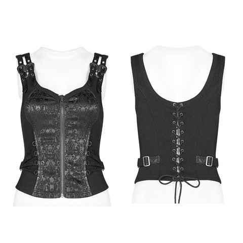 Handsome Steampunk Jacquard Waistcoat with Metal Accents.