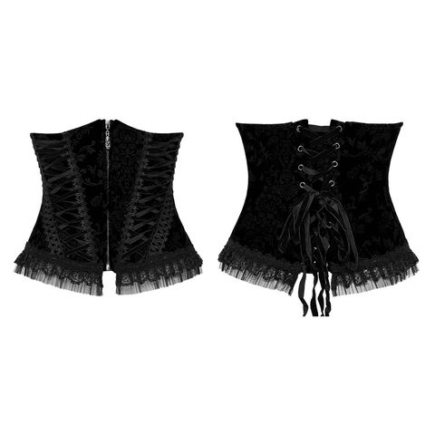 Chic Velvet Lace-up Corset - Gorgeous Goth Style Printing.