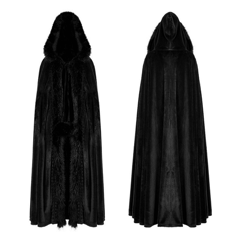 Luxurious Velvet Faux Fur Trimmed Gothic Cloak.