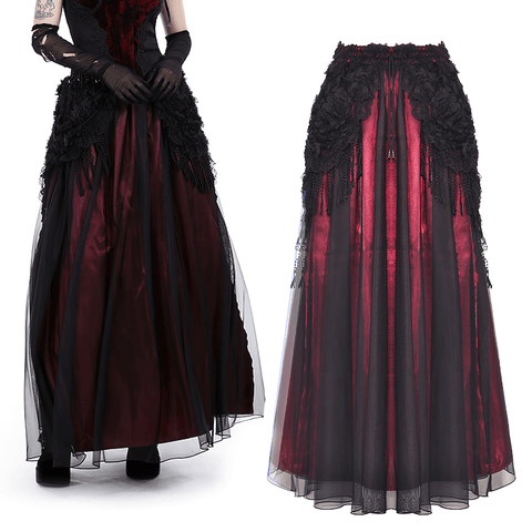 Victorian-Inspired Dark Romance Tulle Skirt for Women.