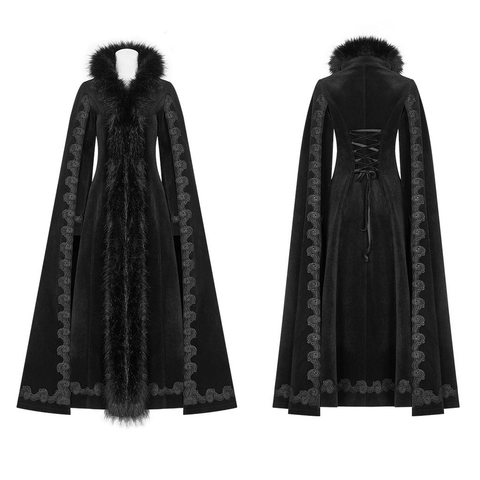 Gothic Vintage Gorgeous Long Coat - Luxe Velvet And Fur.