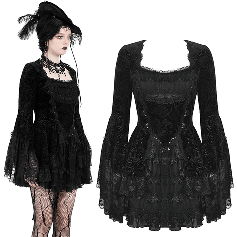 Stylish Gothic Lace Dress for Special Occasions.