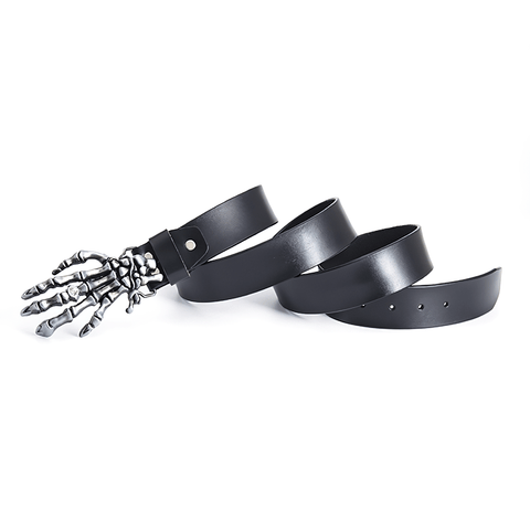 Unisex Gothic Hand Skeleton Buckle Belt - A Fashionable Edge.