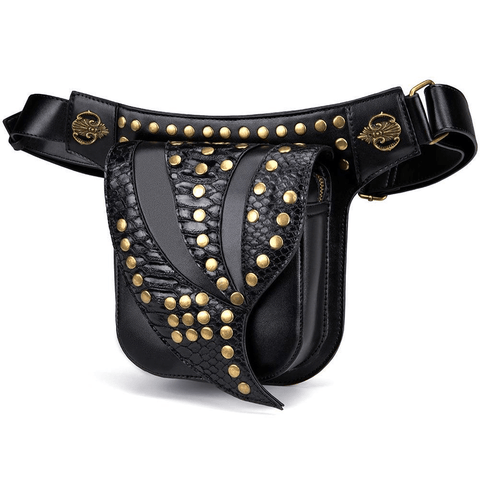 Steampunk Meets Motorcycle - Unisex Riveted Bag.