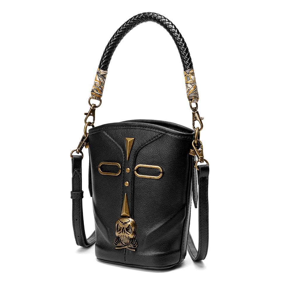 Punk Gothic Men Women Messenger Shoulder Bag Vintage Fashion Steampunk  Rivets Cross Body Bag Black PU Leather Envelope Bags