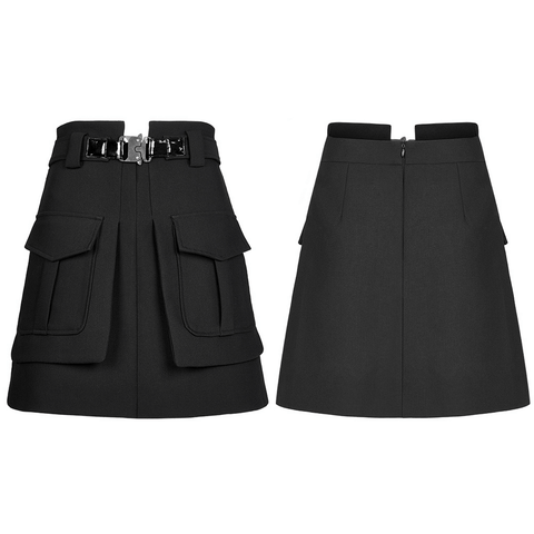 Trendy High-Waist Skirt with Eye-Catching Buckle.