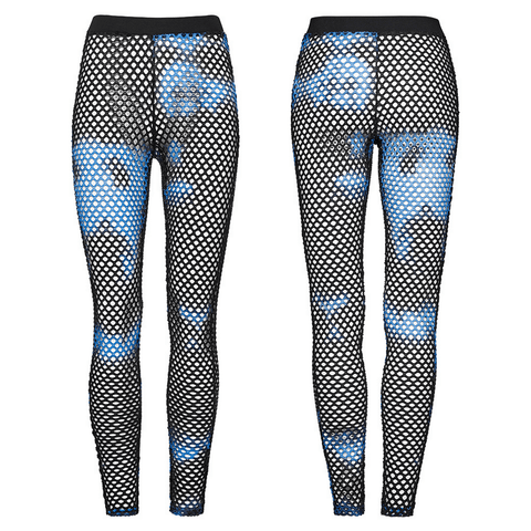 PUNK Tie-Dye Mesh Leggings for Edgy Streetwear.