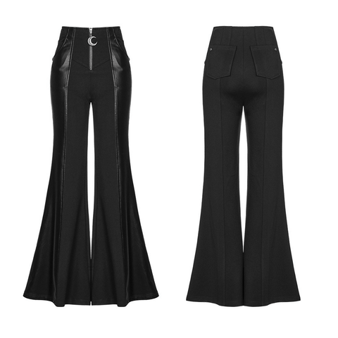 Unleash Your Dark Side: Gothic Flare Pants with Edgy Details.