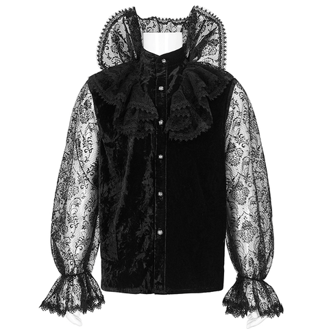Unleash Your Edgy Side - Gothic Men's Lace Shirt.