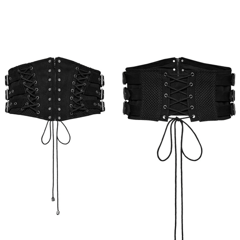 Punk Male Style Corset Belt with Drawstring Back.