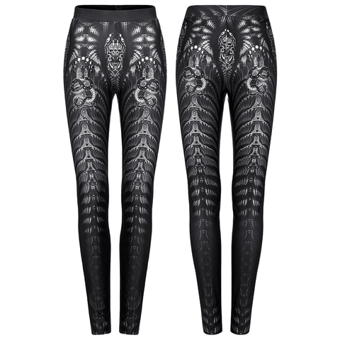 Unleash Your Inner Serpent: Snake and Skeleton Knitted Mesh Leggings.