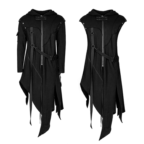 Darkly Series Punk Coat | Hooded Asymmetrical Design.