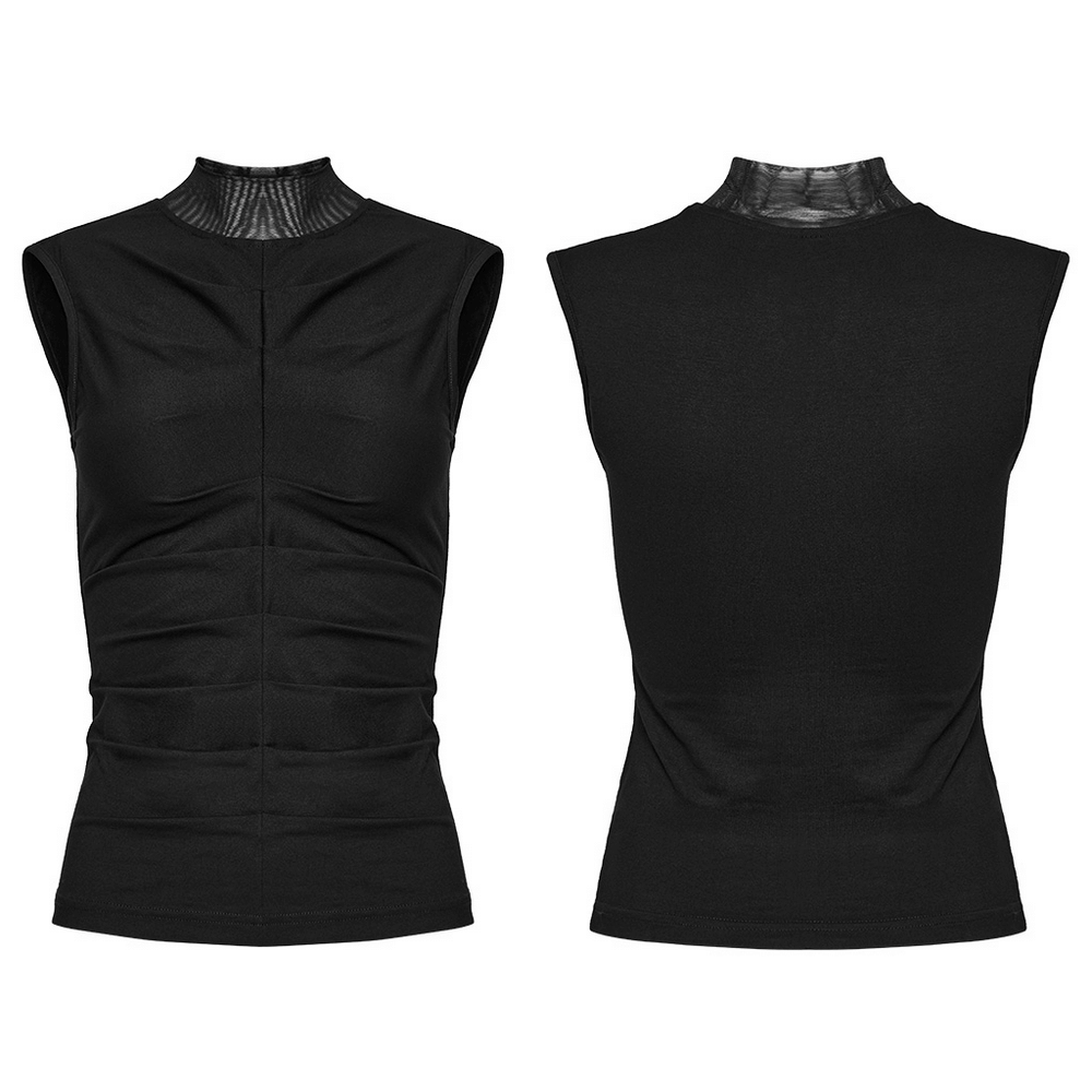 Edgy Goth Skeleton Top - Elastic Fit And High Neck.